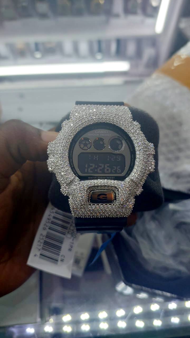Custom Iced-Out G-Shock Digital Watch (Luxury Stone Finish)